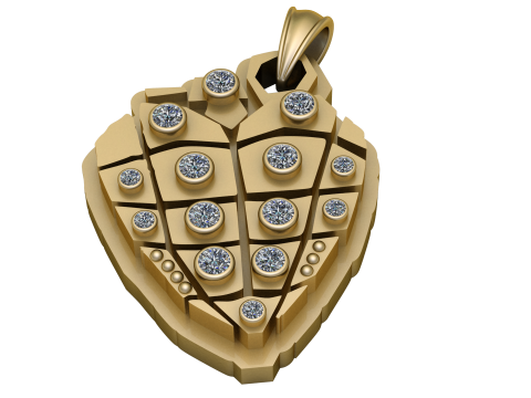 HEART SHAPE GRENADE PENDANT 3D PRINTABLE MODEL Modelo de Impressão 3D