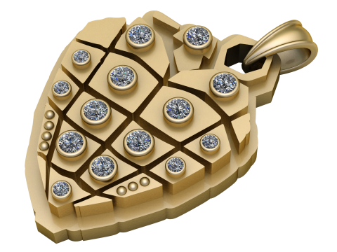 HEART SHAPE GRENADE PENDANT 3D PRINTABLE MODEL Modelo de Impressão 3D