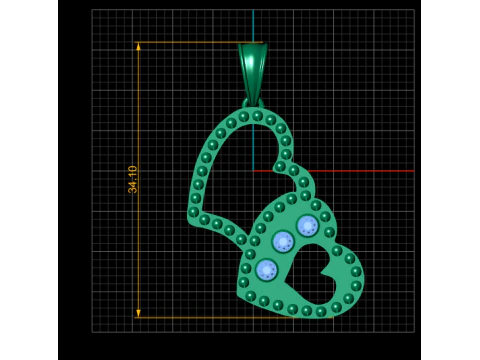 DOUBLE HEART SHAPE PENDANT 3D PRINTABLE MODEL 3D Print Model