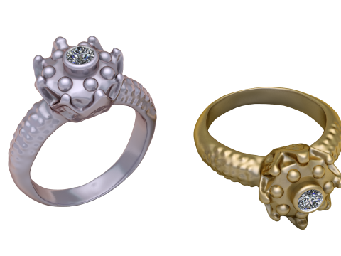 Cocktail fusion RING PENDANT 3D PRINTABLE MODEL Modelo de Impressão 3D
