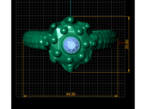 Cocktail fusion RING PENDANT 3D PRINTABLE MODEL 3D Print Model