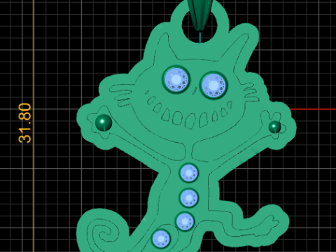 NAUGHTY CAT PENDANT 3D PRINTABLE MODEL 3D Baskı Modeli
