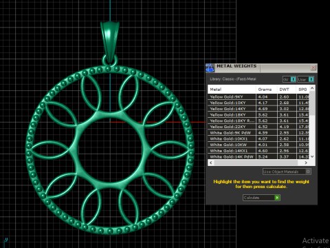 SARA GOLD PENDANT 3D PRINTABLE MODEL 3D-printmodel