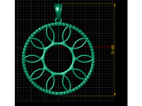 SARA GOLD PENDANT 3D PRINTABLE MODEL 3D-printmodel