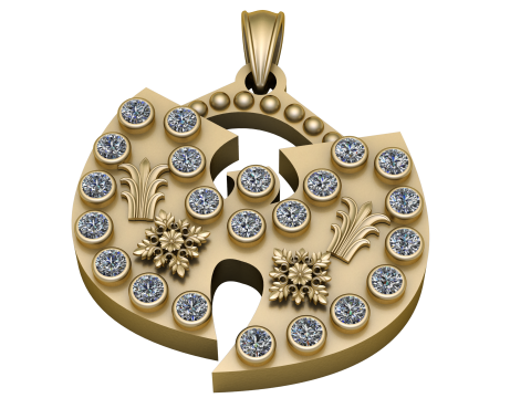Iced out Rich PENDANT 3D PRINTABLE MODEL Modello di stampa 3D