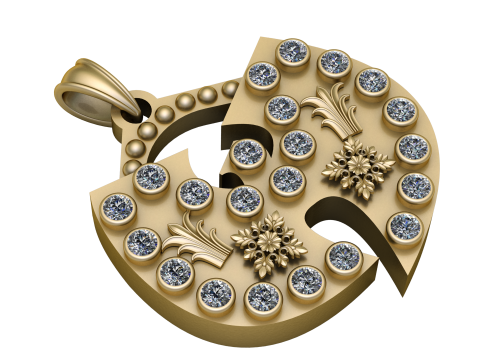 Iced out Rich PENDANT 3D PRINTABLE MODEL Modello di stampa 3D