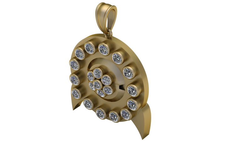 SWAROVSKI ROUNDED PENDANT 3D PRINTABLE MODEL 3D Print Model .c4d .max .obj .3ds .fbx .stl .blend 