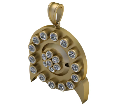 PENDENTE TONDO SWAROVSKI MODELLO STAMPABILE 3D Modello di stampa 3D