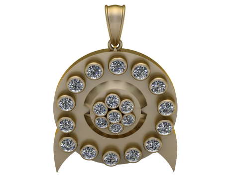 SWAROVSKI ROUNDED PENDANT 3D PRINTABLE MODEL 3D Print Model
