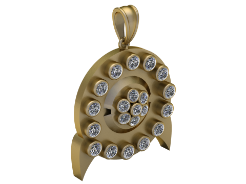 SWAROVSKI ROUNDED PENDANT 3D PRINTABLE MODEL 3D Print Model