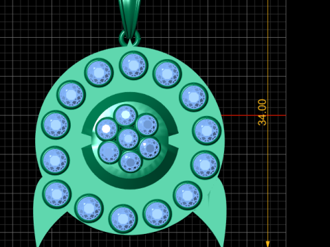 SWAROVSKI ROUNDED PENDANT 3D PRINTABLE MODEL 3D Print Model