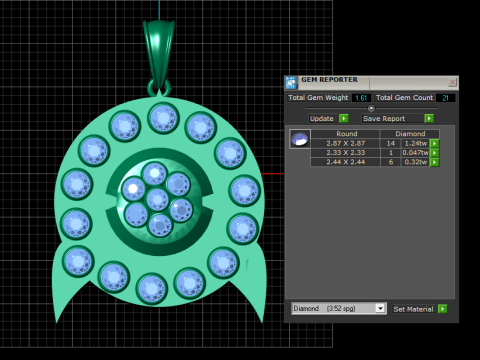SWAROVSKI ROUNDED PENDANT 3D PRINTABLE MODEL 3D Print Model