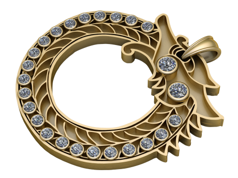 Golden Dragon PENDANT 3D PRINTABLE MODEL 3D 프린트 모델