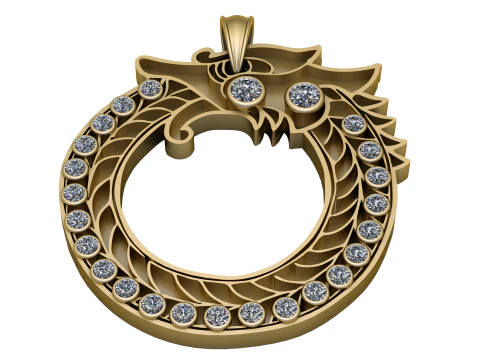 Golden Dragon PENDANT 3D PRINTABLE MODEL 3D Print Model