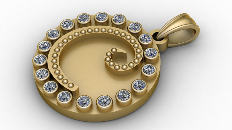 GOLD PENDANT 3D PRINTABLE MODEL 3D Принт Модель .c4d .max .obj .3ds .fbx .stl .blend 
