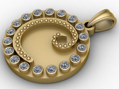 GOLD PENDANT 3D PRINTABLE MODEL 3D Принт Модель