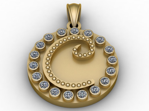 GOLD PENDANT 3D PRINTABLE MODEL 3D Принт Модель
