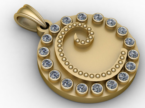 GOLD PENDANT 3D PRINTABLE MODEL 3D Принт Модель