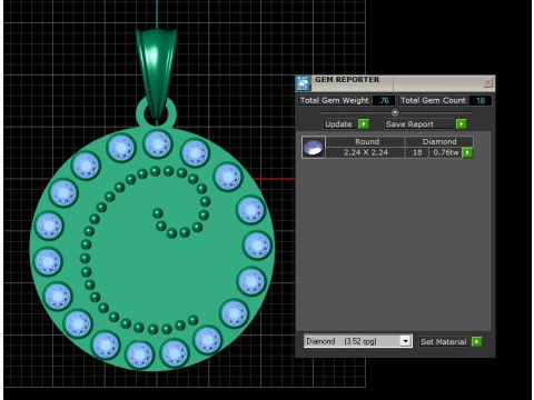 GOLD PENDANT 3D PRINTABLE MODEL 3D Принт Модель