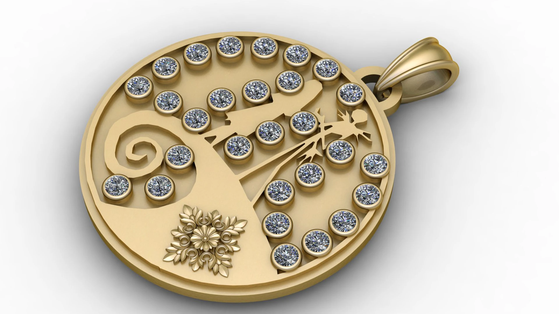 BEAUTIFULLY GOLD PENDANT 3D PRINTABLE MODEL 3D Print Model .c4d .max .obj .3ds .fbx .stl .blend