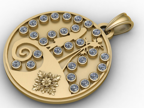 BEAUTIFULLY GOLD PENDANT 3D PRINTABLE MODEL Model Cetak 3D