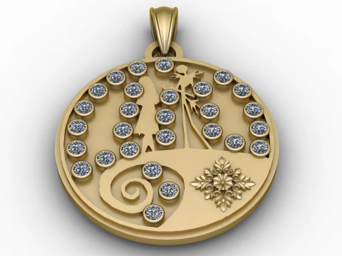 BEAUTIFULLY GOLD PENDANT 3D PRINTABLE MODEL 3D Print Model