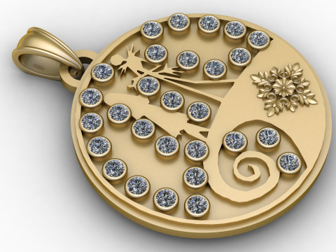 BEAUTIFULLY GOLD PENDANT 3D PRINTABLE MODEL 3D Print Model