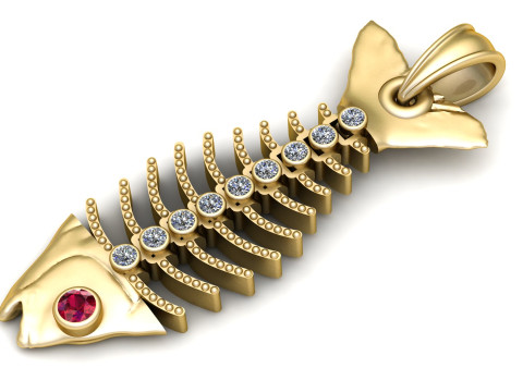 GOLD FISH PENDANT 3D PRINTABLE MODEL Modelo de Impressão 3D