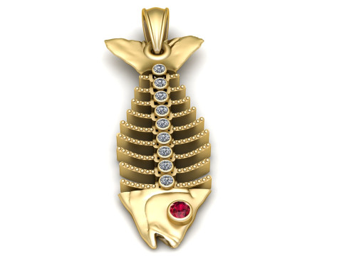 GOLD FISH PENDANT 3D PRINTABLE MODEL Modelo de Impressão 3D