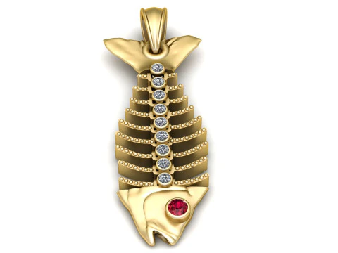 GOLD FISH PENDANT 3D PRINTABLE MODEL 3D Print Model