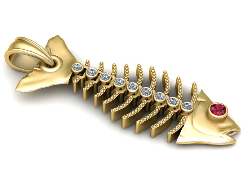 GOLD FISH PENDANT 3D PRINTABLE MODEL Modelo de Impressão 3D