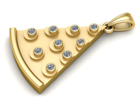 GOLD PIZZA NECKLACE PENDANT 3D PRINTABLE MODEL 3D Принт Модель