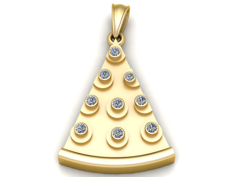 GOLD PIZZA NECKLACE PENDANT 3D PRINTABLE MODEL Model Cetak 3D
