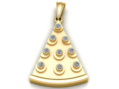 GOLD PIZZA NECKLACE PENDANT 3D PRINTABLE MODEL 3D Print Model