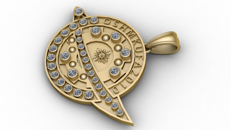 GOLD PLATTED PENDANT 3D PRINTABLE MODEL 3Dプリントモデル .c4d .max .obj .3ds .fbx .stl .blend 