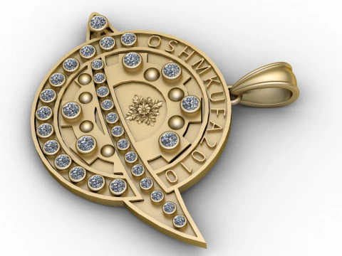 GOLD PLATTED PENDANT 3D PRINTABLE MODEL 3D Print Model