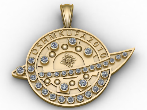 GOLD PLATTED PENDANT 3D PRINTABLE MODEL 3Dプリントモデル