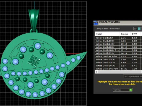 GOLD PLATTED PENDANT 3D PRINTABLE MODEL 3D Print Model
