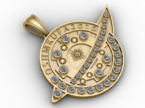 GOLD PLATTED PENDANT 3D PRINTABLE MODEL 3Dプリントモデル