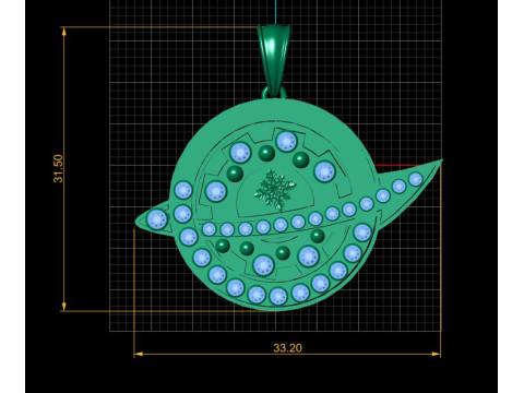 GOLD PLATTED PENDANT 3D PRINTABLE MODEL 3Dプリントモデル
