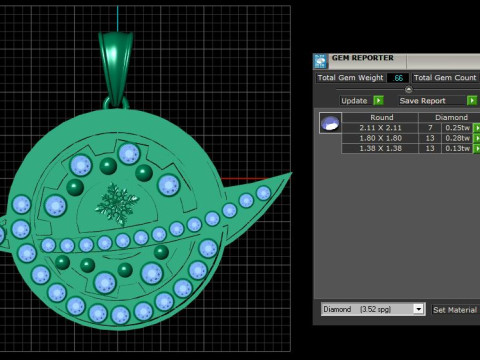 GOLD PLATTED PENDANT 3D PRINTABLE MODEL 3Dプリントモデル