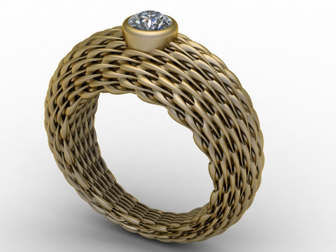 FACHION GOLD RING PENDANT 3D PRINTABLE MODEL 3D Принт Модель