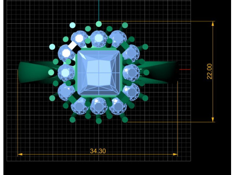 GLAMOROUS RUBY DIAMOND RING 3D PRINTABLE MODEL 3D 프린트 모델