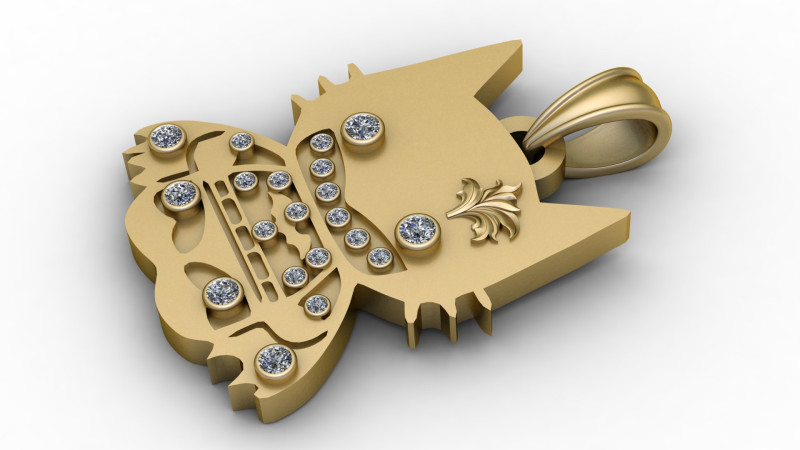 CUT CAT PENDANT 3D PRINTABLE MODEL Modelo de Impressão 3D .c4d .max .obj .3ds .fbx .stl .blend 