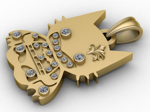 CUT CAT PENDANT 3D PRINTABLE MODEL 3D-Druckmodell