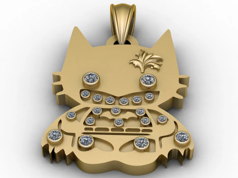 CUT CAT PENDANT 3D PRINTABLE MODEL 3D Print Model