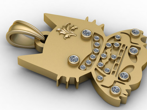 CUT CAT PENDANT 3D PRINTABLE MODEL Modelo de Impressão 3D