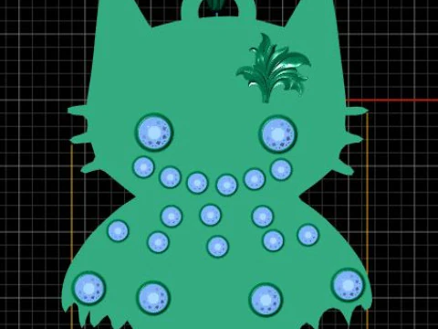 CUT CAT PENDANT 3D PRINTABLE MODEL 3D Print Model