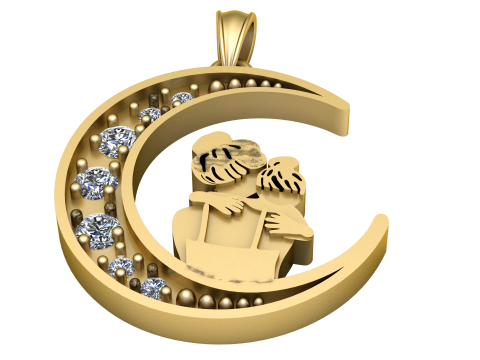 NIGHT CRECENT PENDANT 3D PRINTABLE MODEL 3D print model 3D Print Model
