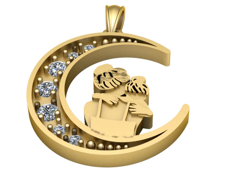 NIGHT CRECENT PENDANT 3D PRINTABLE MODEL 3D print model 3D Print Model